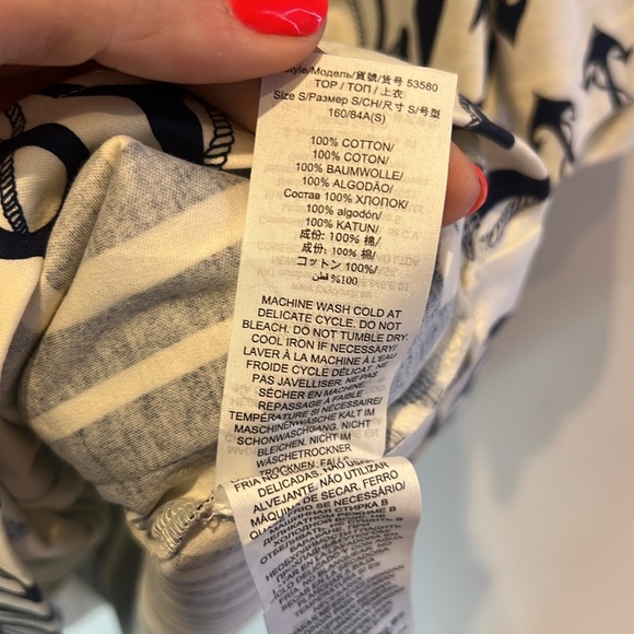 Tory Burch Cotton Ivory and Navy Anchors Top - Picture 5 of 5